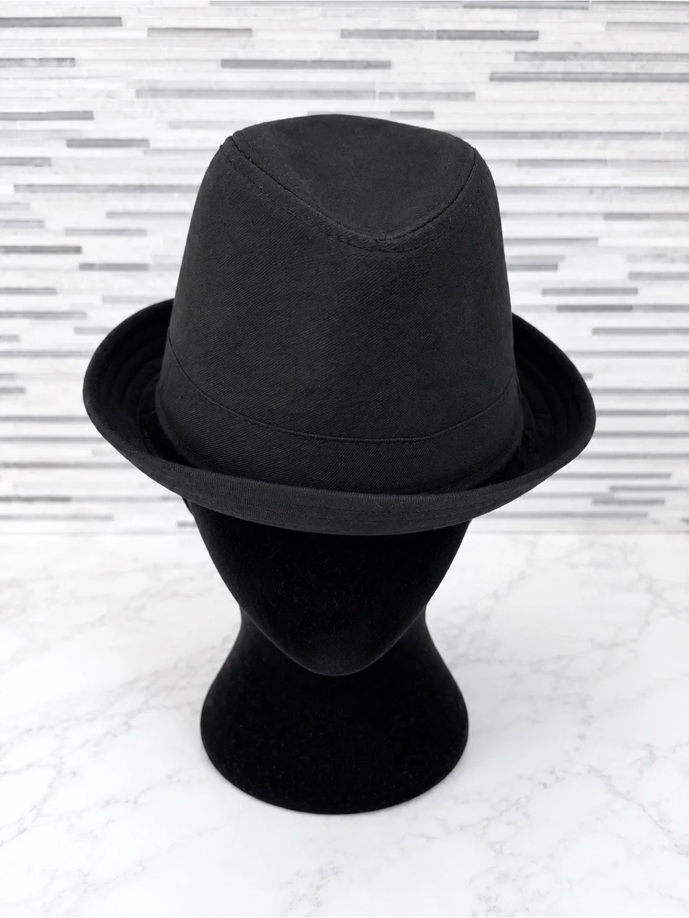 100% cotton Classic Black Fedora Hat size M
